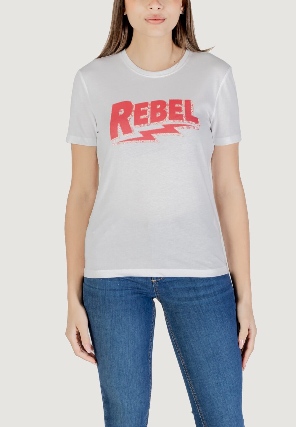 T-shirt Only onlhenny life reg s/s top box jrs Rosa Cipria - Foto 5
