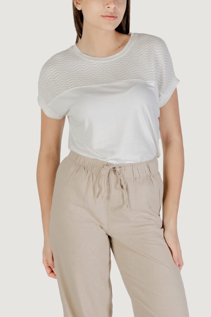 T-shirt Street One shirt w.ajour yoke Bianco