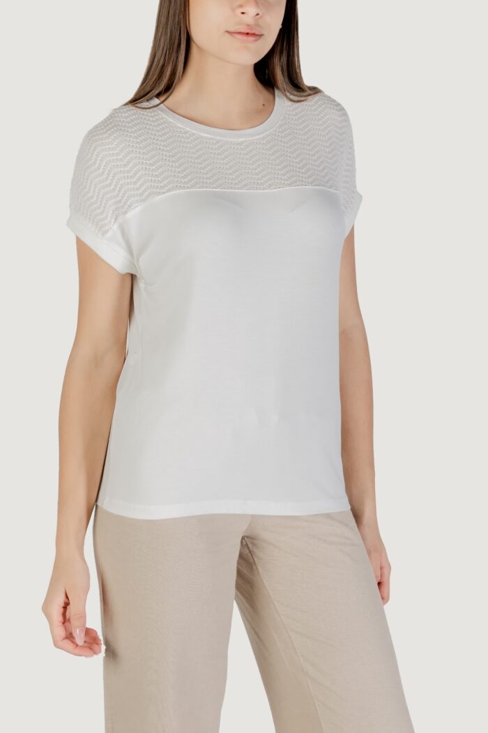 T-shirt Street One shirt w.ajour yoke Bianco