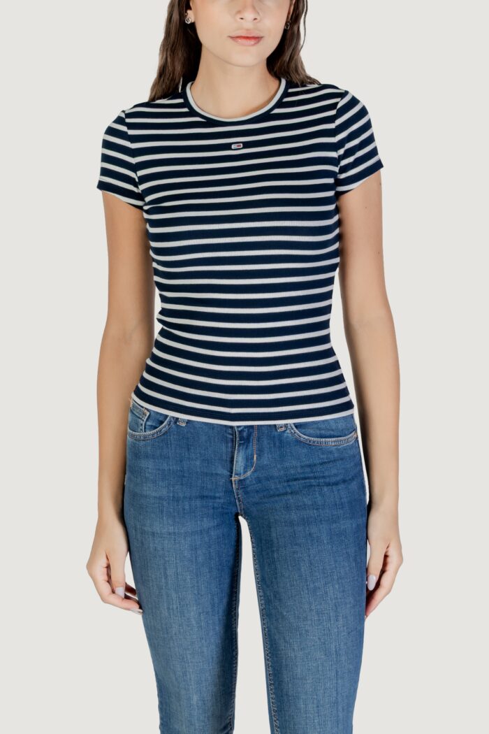 T-shirt Tommy Hilfiger Jeans tjw slim essential Bianco – Blu
