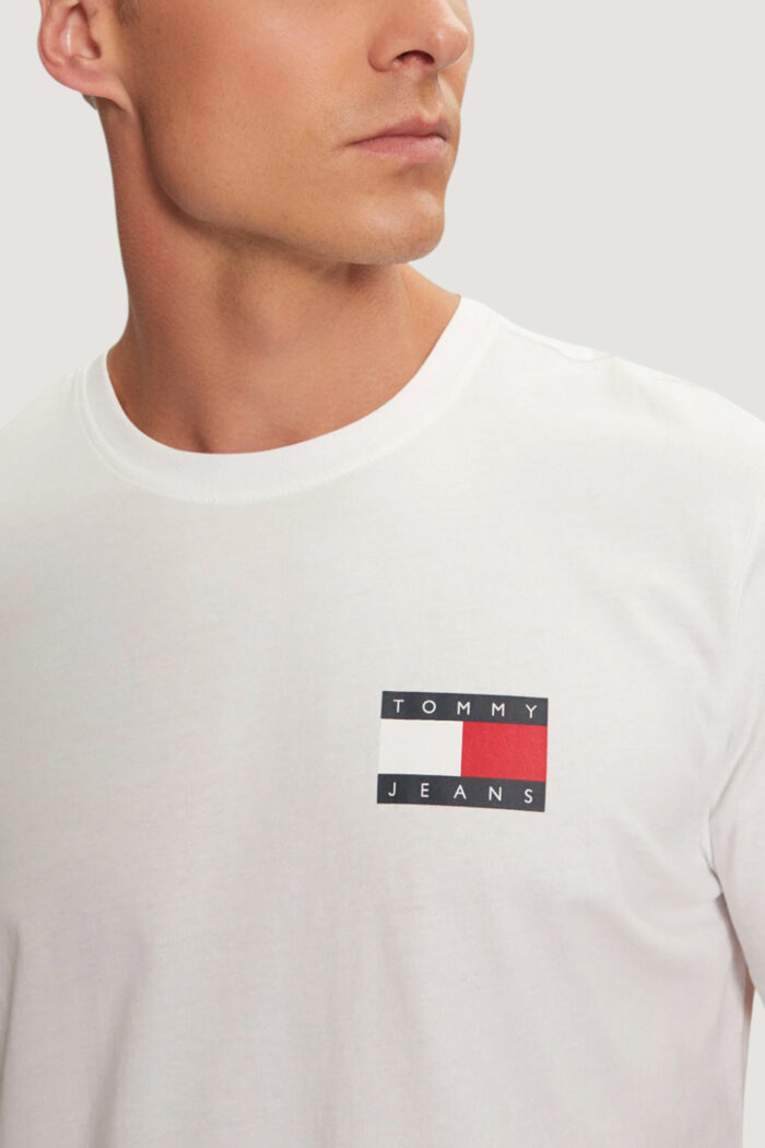T-shirt Tommy Hilfiger Jeans tjm slim essential flag tee ext Bianco