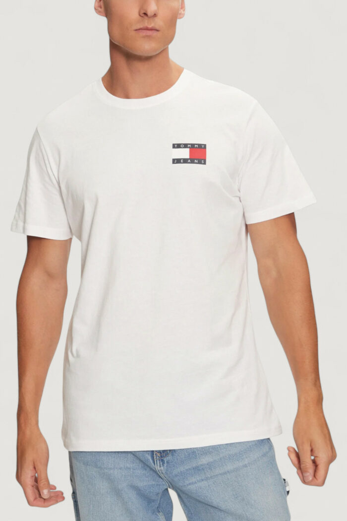 T-shirt Tommy Hilfiger Jeans tjm slim essential flag tee ext Bianco