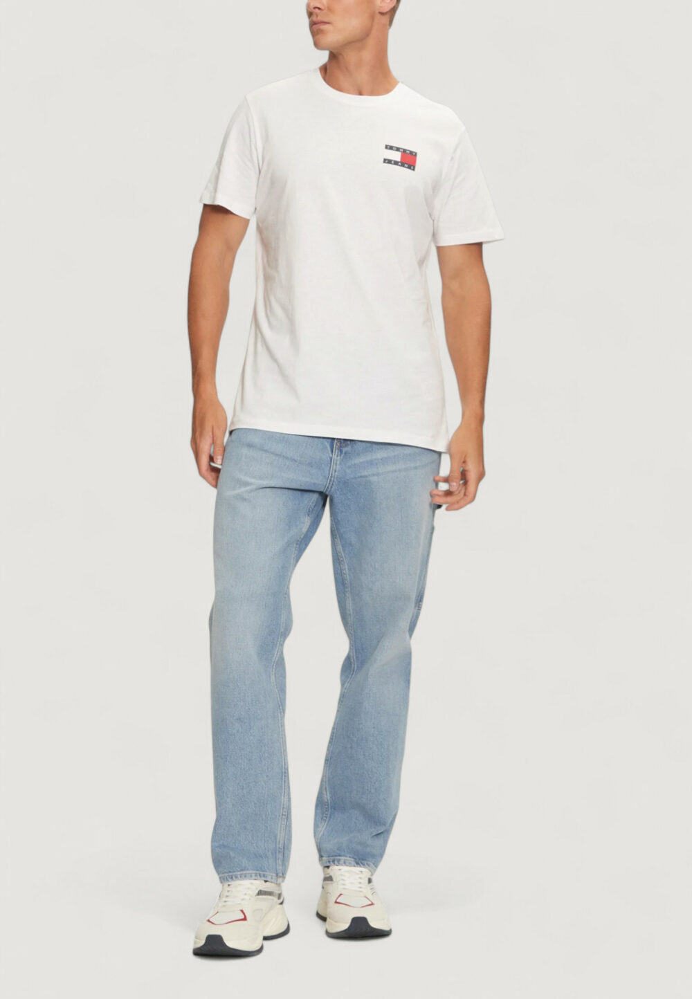 T-shirt Tommy Hilfiger Jeans tjm slim essential flag tee ext Bianco - Foto 3