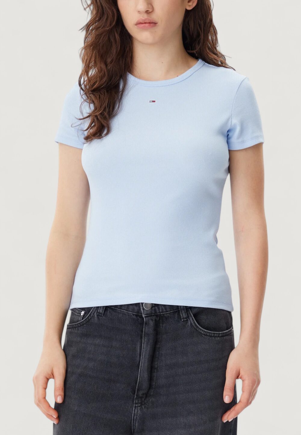 T-shirt Tommy Hilfiger Jeans tjw slim essential Celeste - Foto 1