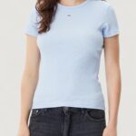 T-shirt Tommy Hilfiger Jeans tjw slim essential Celeste - Foto 1