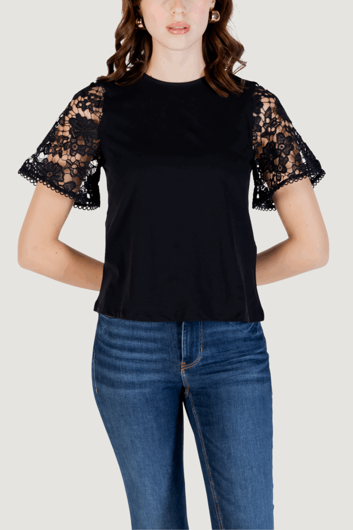 T-shirt Vero Moda vmpanna 2/4 top jrs Nero