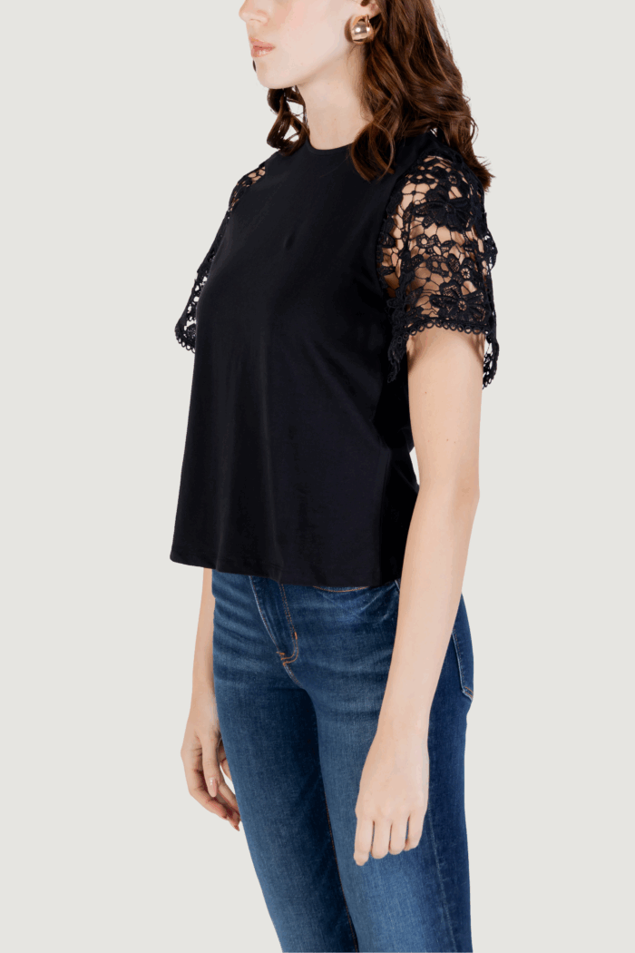 T-shirt Vero Moda vmpanna 2/4 top jrs Nero