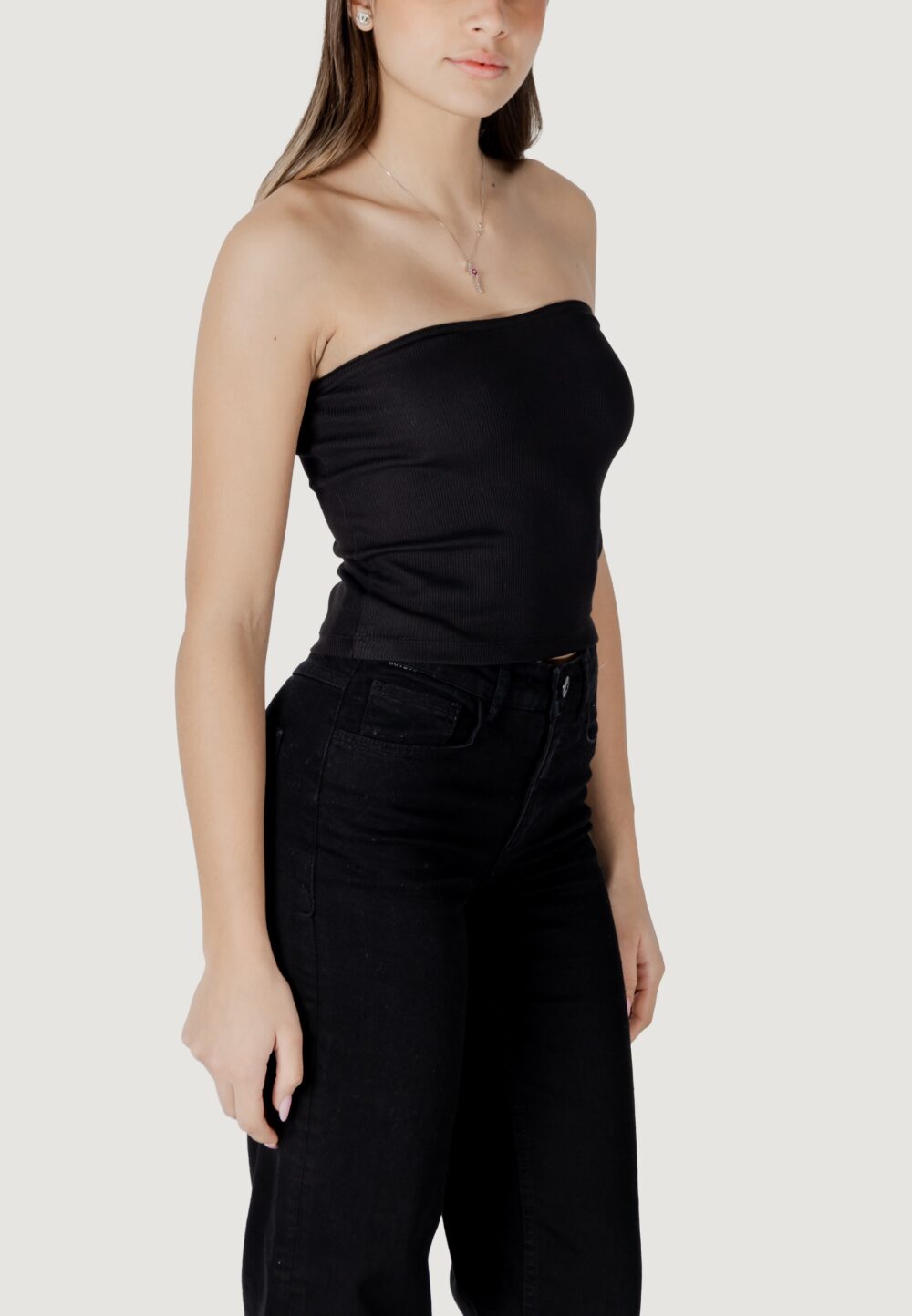 Top Calvin Klein Jeans woven label rib Nero - Foto 3