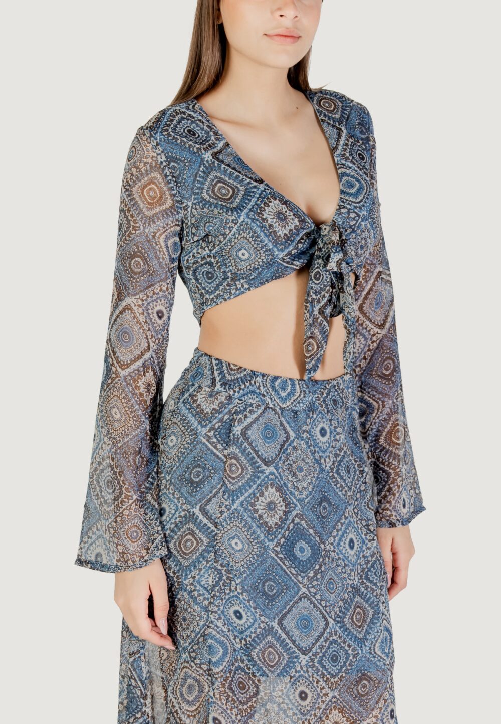 Top Only onlasta life l/s tie top wvn Indigo - Foto 3