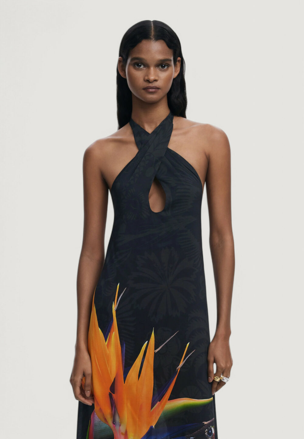 Vestito lungo Desigual swim_colibrÍ dress Nero - Foto 2