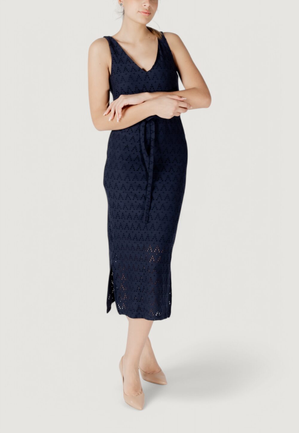 Vestito midi Vila Clothes viamalina v-neck s/l midi/pb Blu - Foto 1