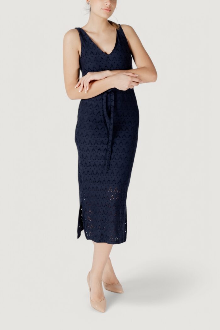 Vestito midi Vila Clothes viamalina v-neck s/l midi/pb Blu