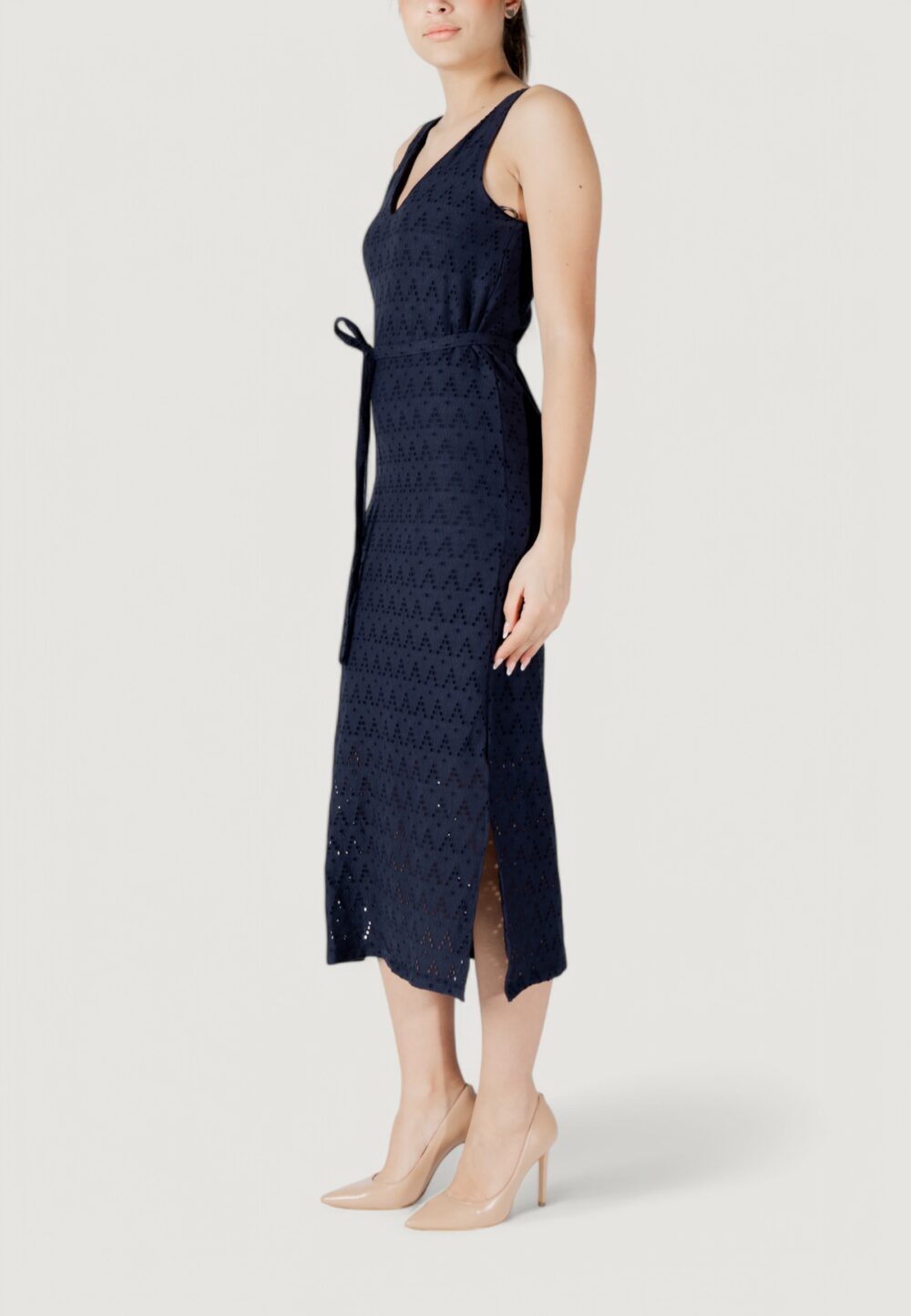 Vestito midi Vila Clothes viamalina v-neck s/l midi/pb Blu - Foto 2