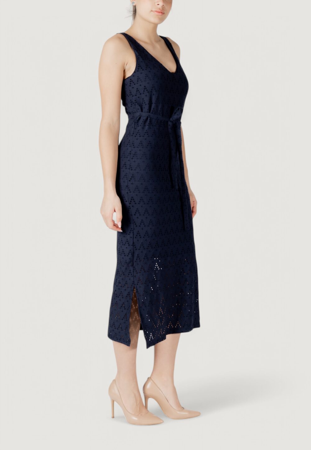 Vestito midi Vila Clothes viamalina v-neck s/l midi/pb Blu - Foto 3