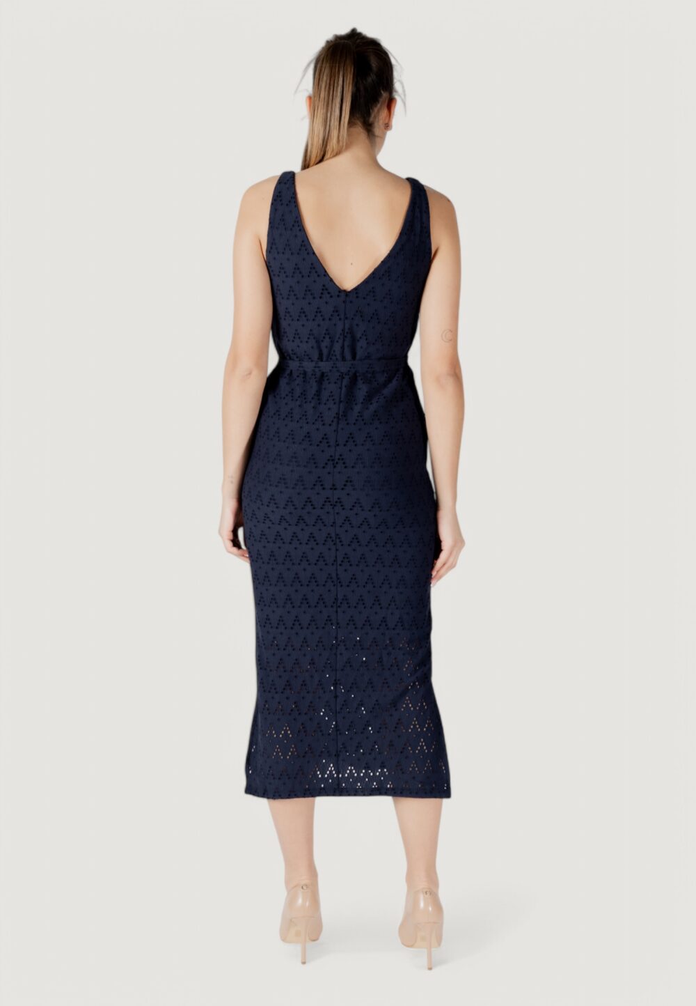 Vestito midi Vila Clothes viamalina v-neck s/l midi/pb Blu - Foto 4