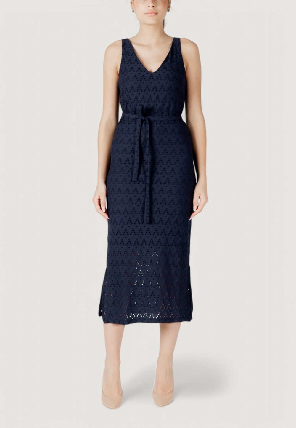 Vestito midi Vila Clothes viamalina v-neck s/l midi/pb Blu - Foto 5