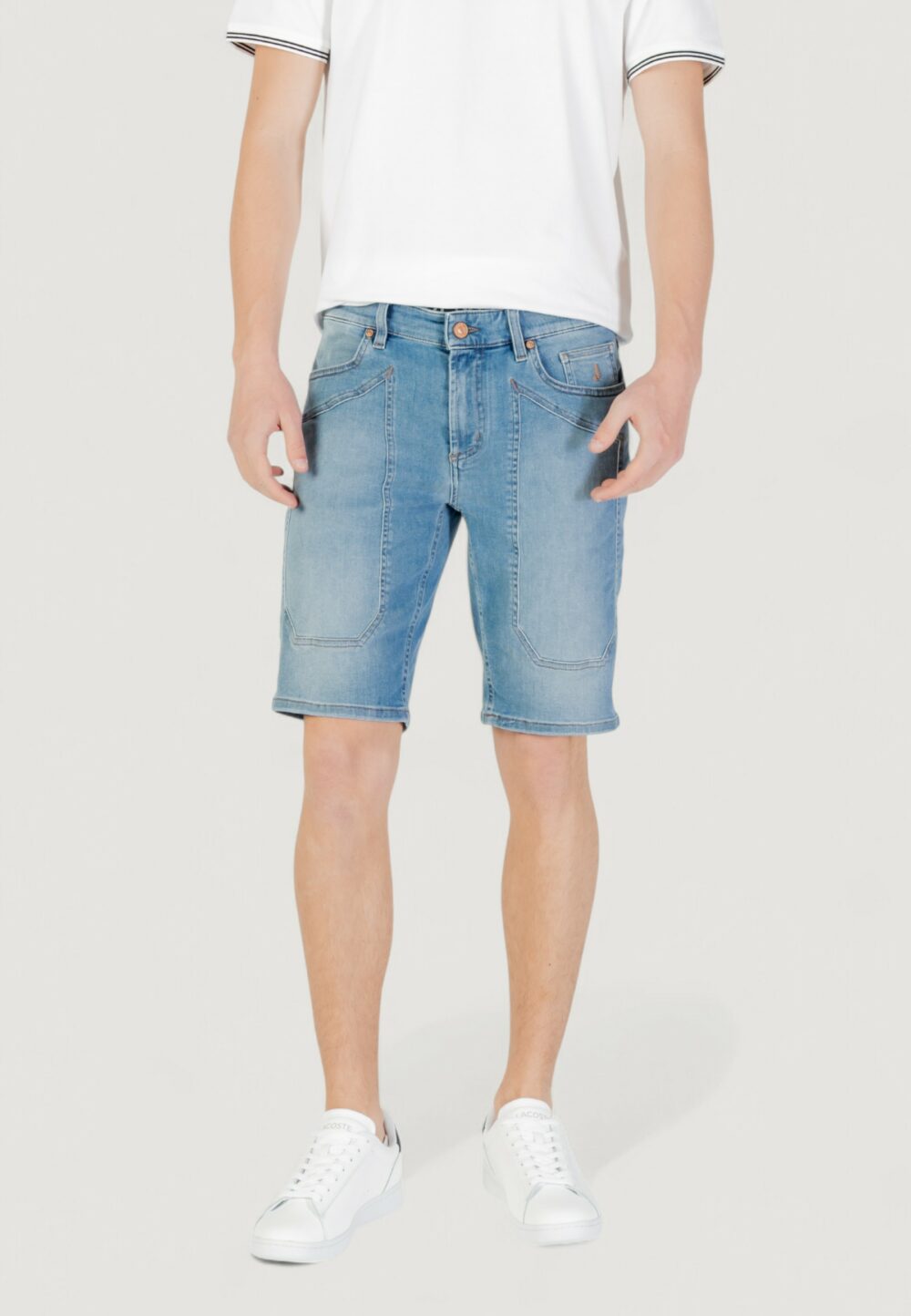 Bermuda Jeckerson jayden 5 tasche toppa slim Denim chiaro - Foto 1