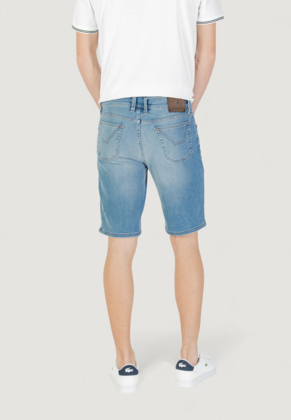 Bermuda Jeckerson jayden 5 tasche toppa slim Denim chiaro - Foto 3