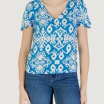 Blusa manica corta Vero Moda vmeasy joy v-neck ss wvn ga Celeste - Foto 1