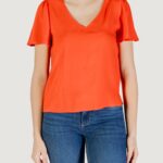 Blusa manica corta Vero Moda vmeasy joy v-neck ss wvn ga Rosso - Foto 1