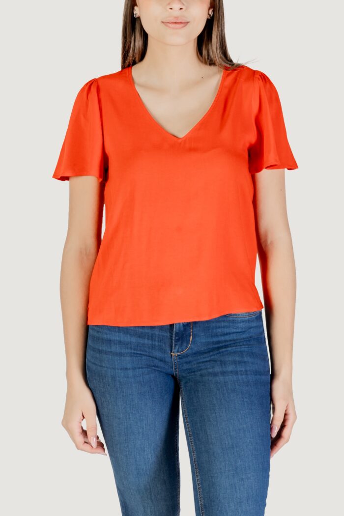 Blusa manica corta Vero Moda vmeasy joy v-neck ss wvn ga Rosso