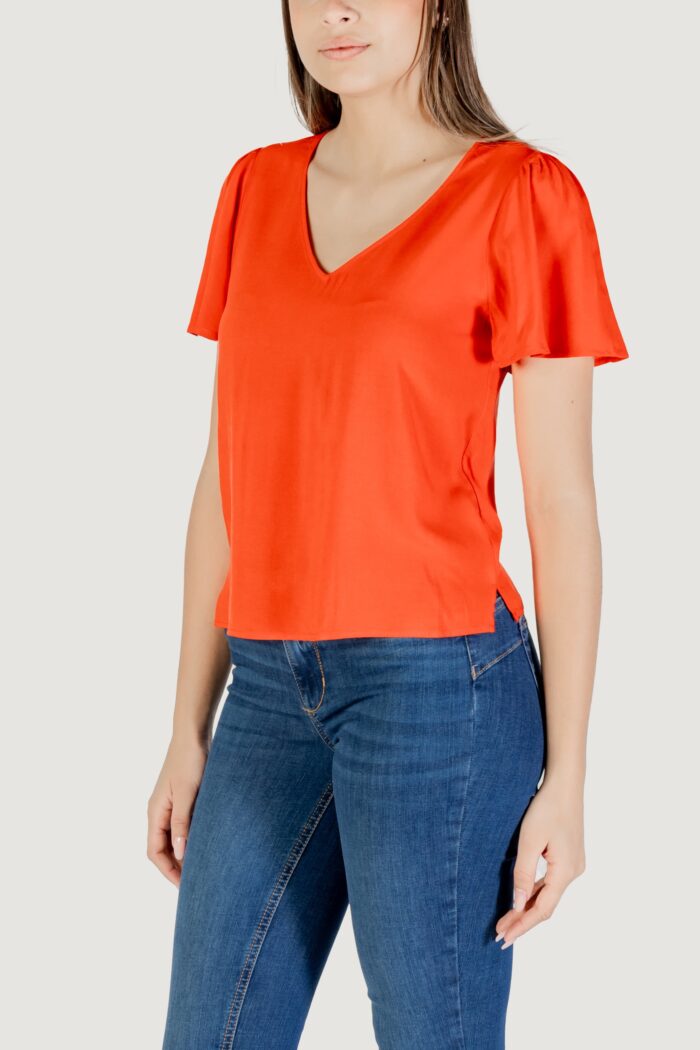 Blusa manica corta Vero Moda vmeasy joy v-neck ss wvn ga Rosso