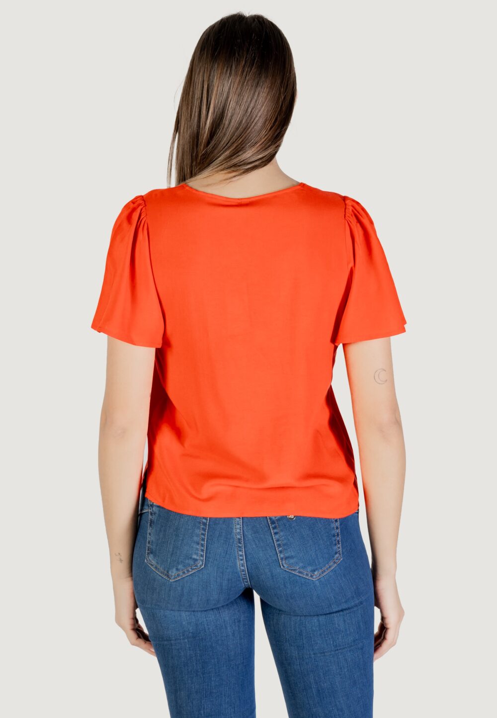 Blusa manica corta Vero Moda vmeasy joy v-neck ss wvn ga Rosso - Foto 4