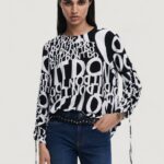 Bluse manica lunga Desigual blus_dione Nero - Foto 1