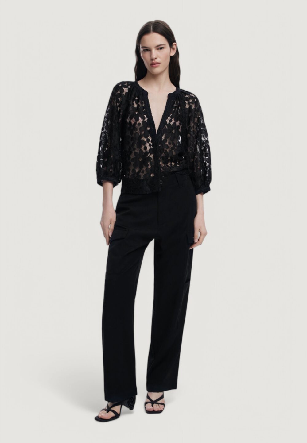 Bluse manica lunga Desigual blus_musas Nero - Foto 3