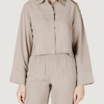 Bluse manica lunga Only onlaris life ls ope back sh shirt cc wvn Taupe - Foto 1