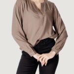 Bluse manica lunga Street One splitneck tunic blouse Beige scuro - Foto 1