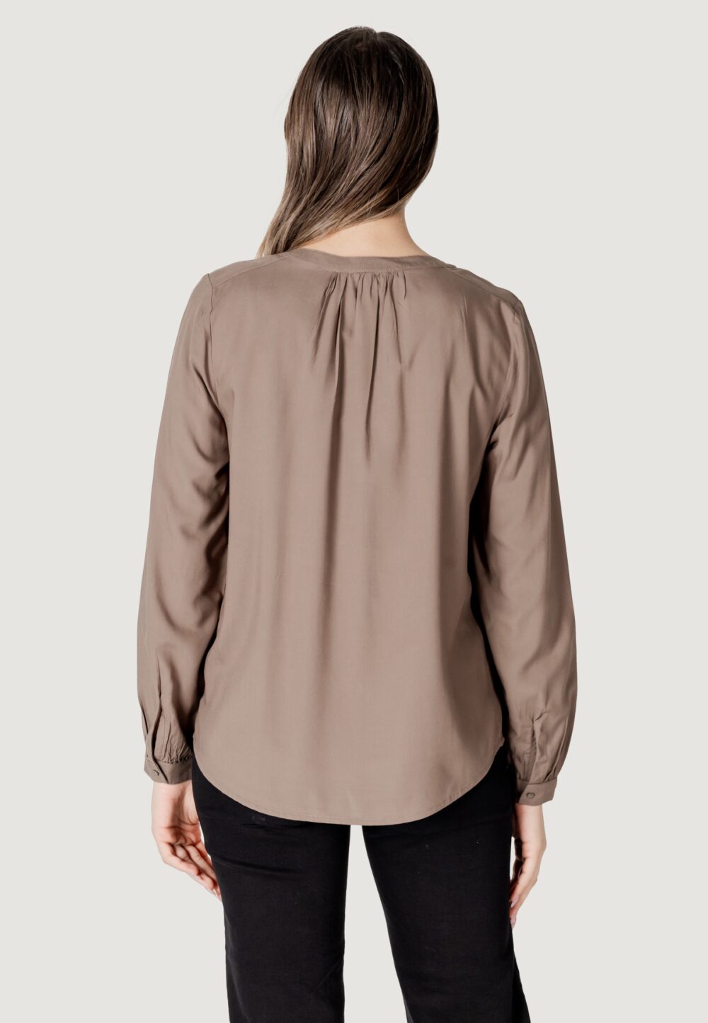 Bluse manica lunga Street One splitneck tunic blouse Beige scuro - Foto 4