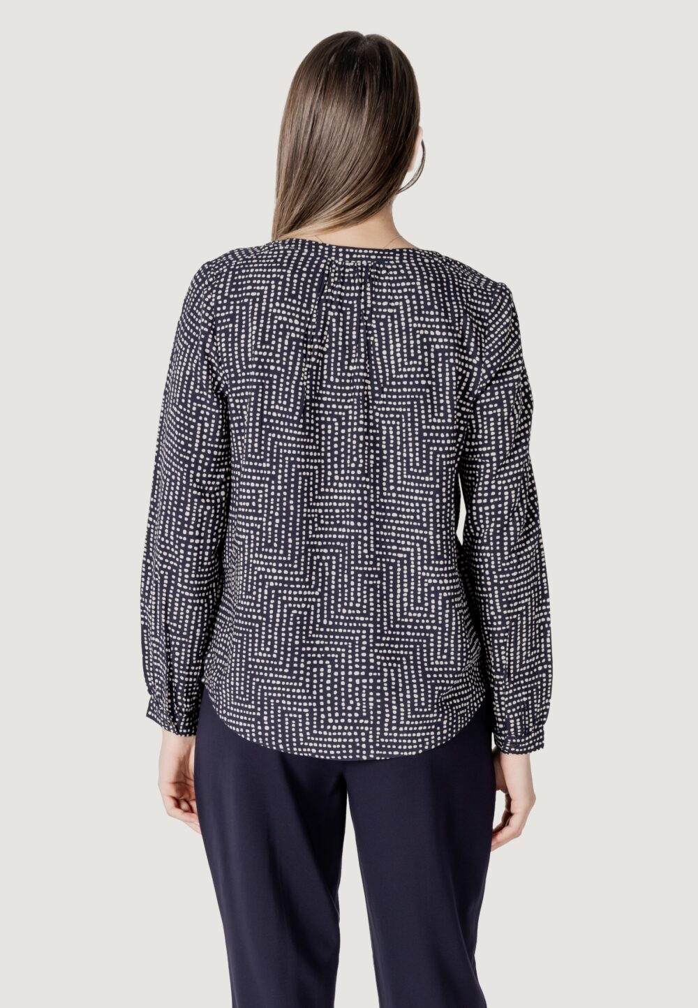 Bluse manica lunga Street One splitneck tunic blouse Blue scuro - Foto 4