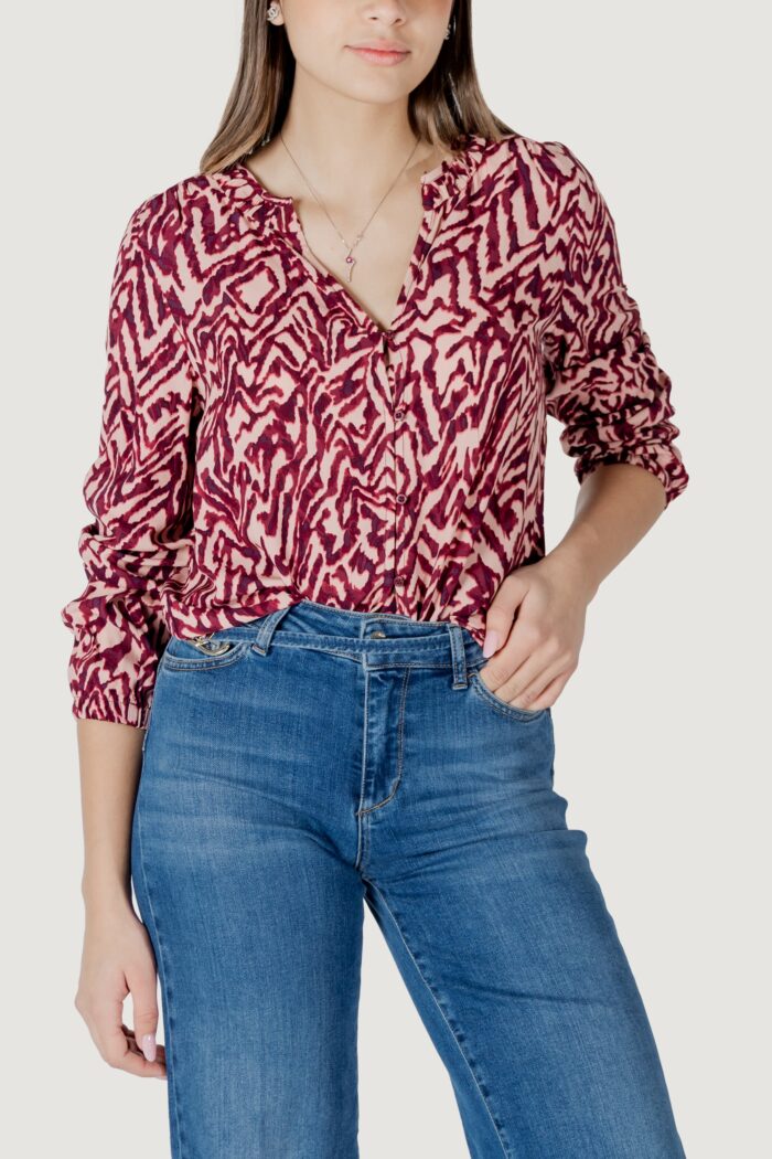 Bluse manica lunga Street One buttoned tunic blouse w collar Rosa