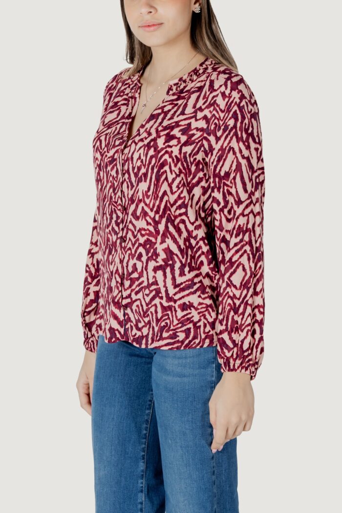 Bluse manica lunga Street One buttoned tunic blouse w collar Rosa