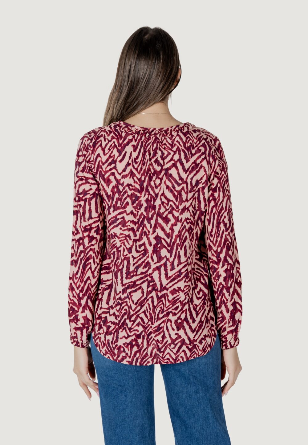 Bluse manica lunga Street One buttoned tunic blouse w collar Rosa - Foto 4