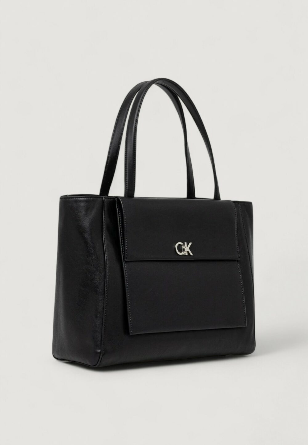 Borsa Calvin Klein ck medium shopper w/pocket Nero - Foto 2