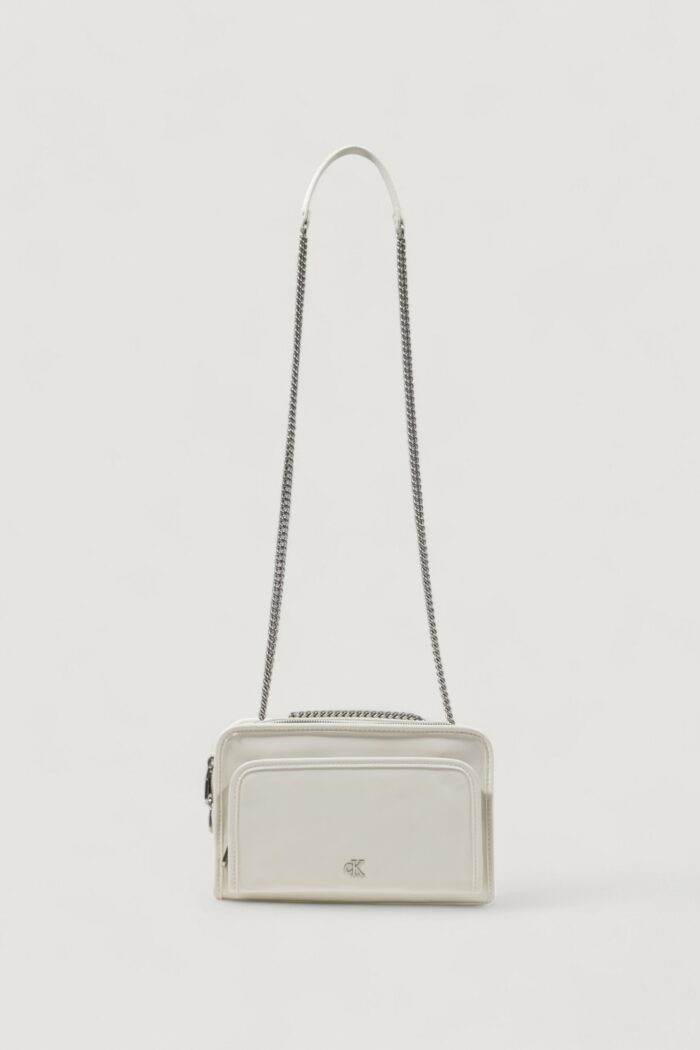 Borsa Calvin Klein utility dbl zip camera Bianco