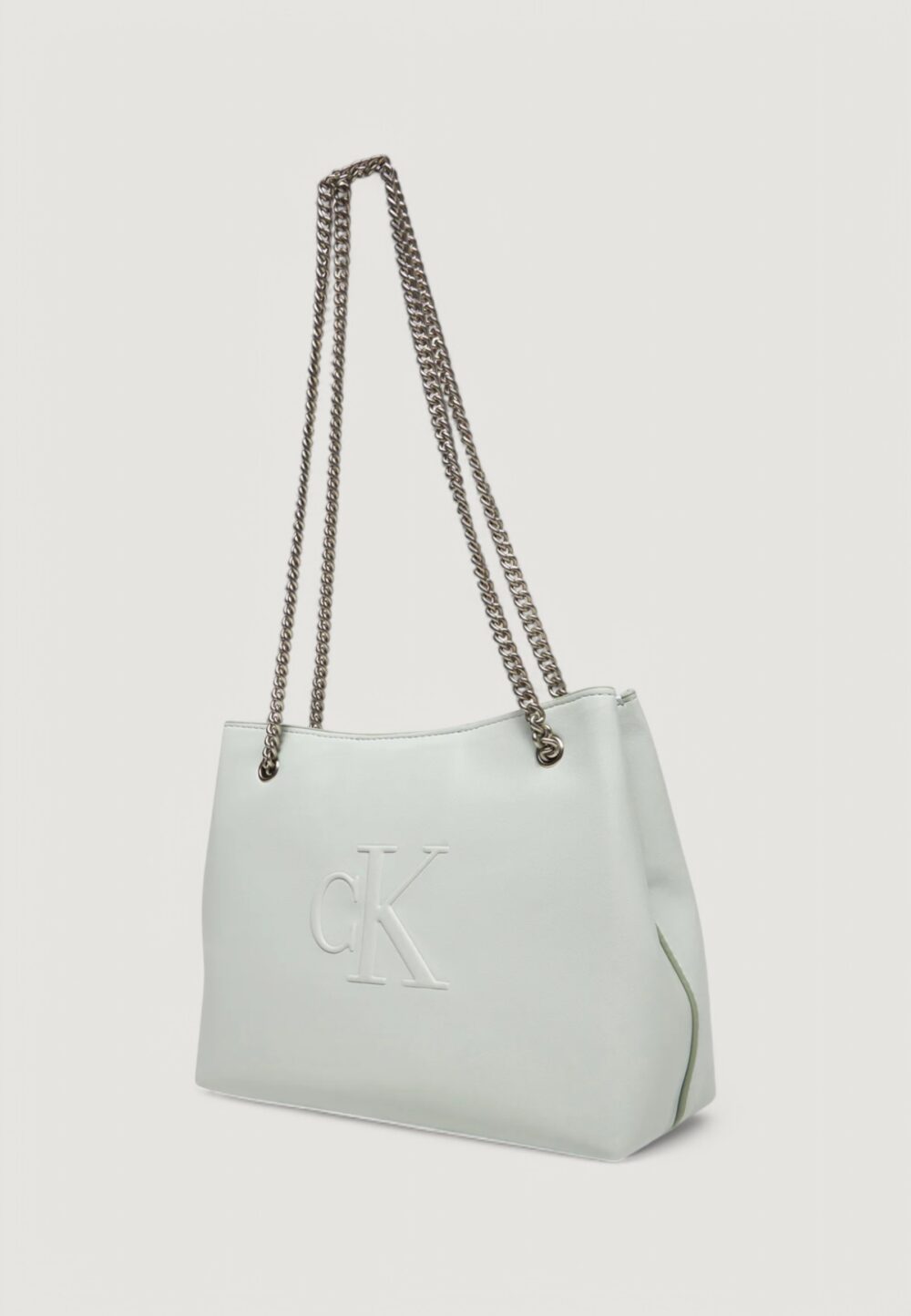 Borsa Calvin Klein Jeans sculpted chain shoulder Grigio Chiaro - Foto 3