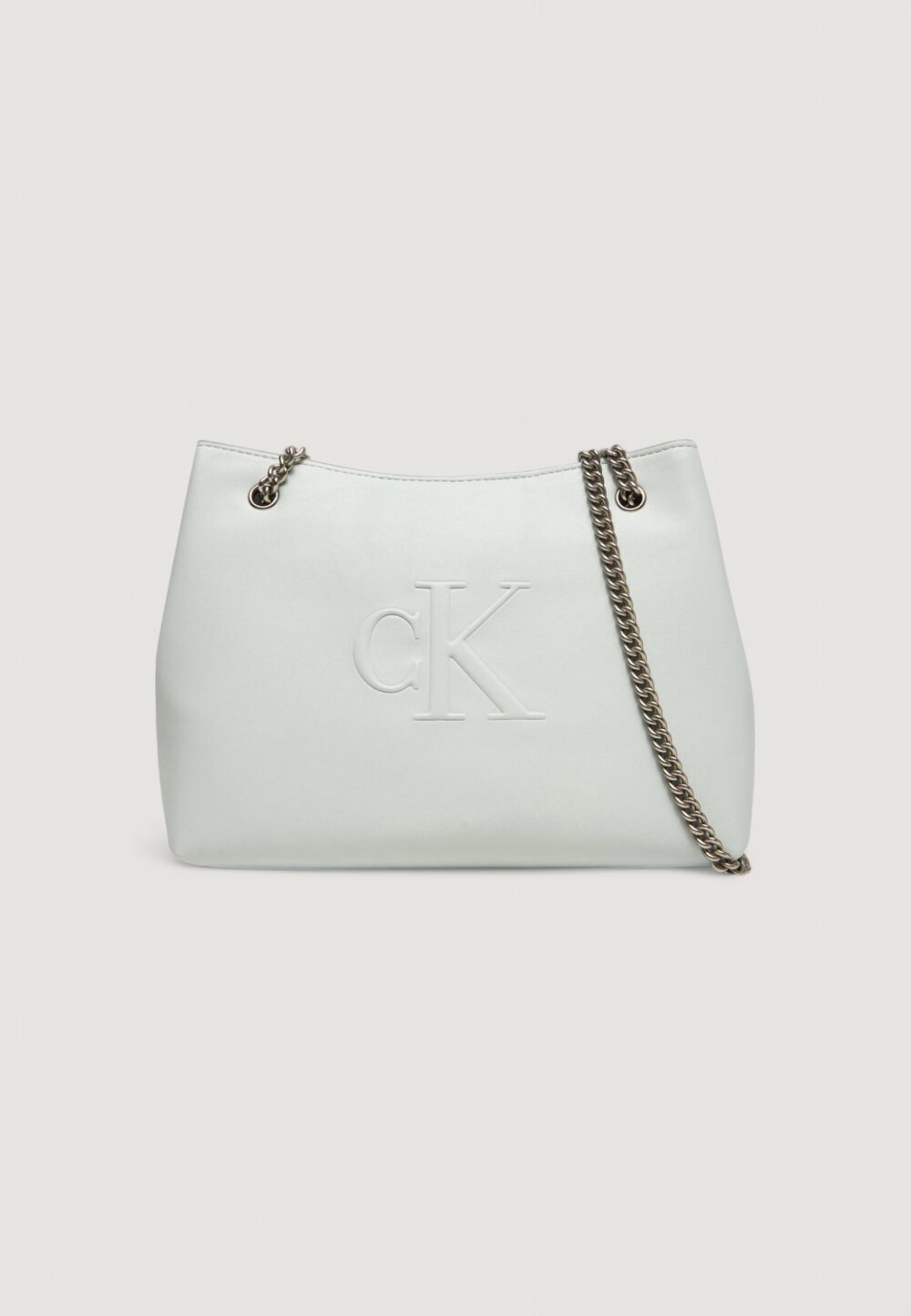 Borsa Calvin Klein Jeans sculpted chain shoulder Grigio Chiaro - Foto 1