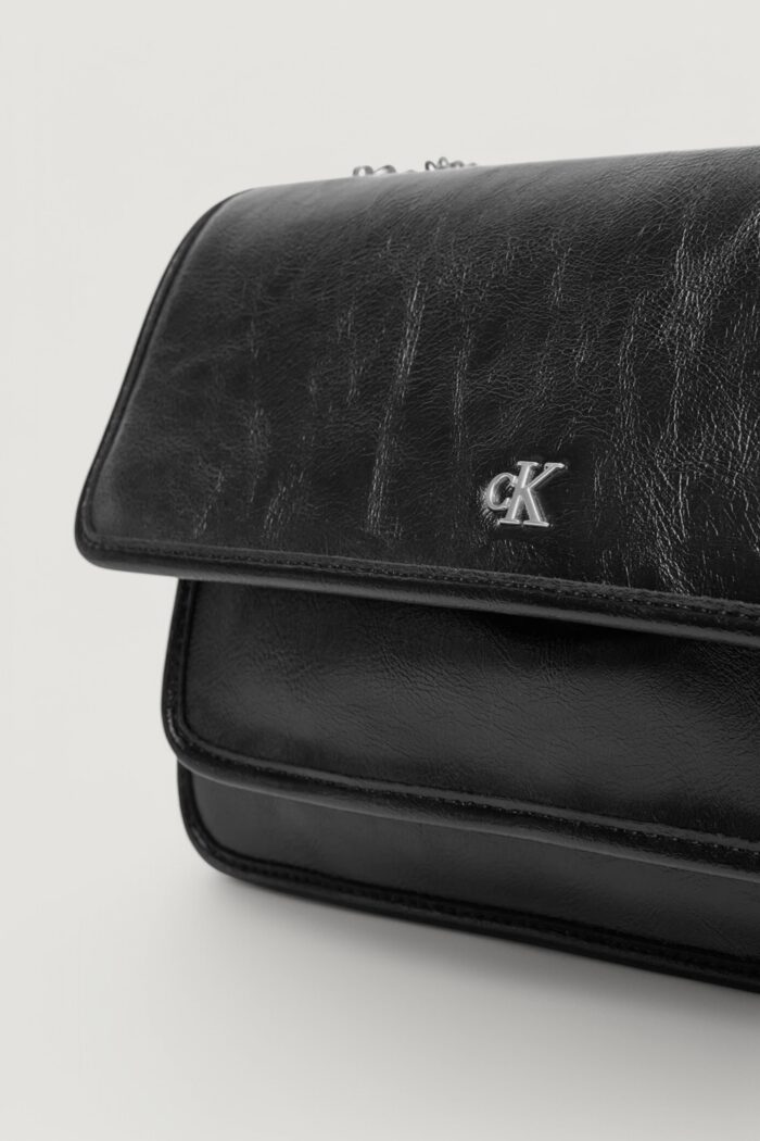 Borsa Calvin Klein Jeans chain ew flap conv chain Nero