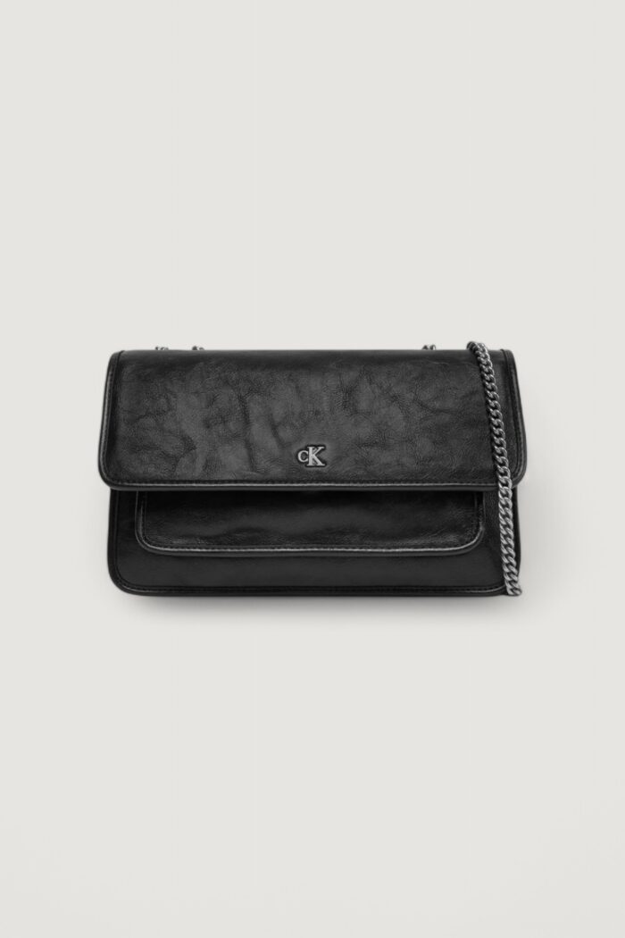 Borsa Calvin Klein Jeans chain ew flap conv chain Nero
