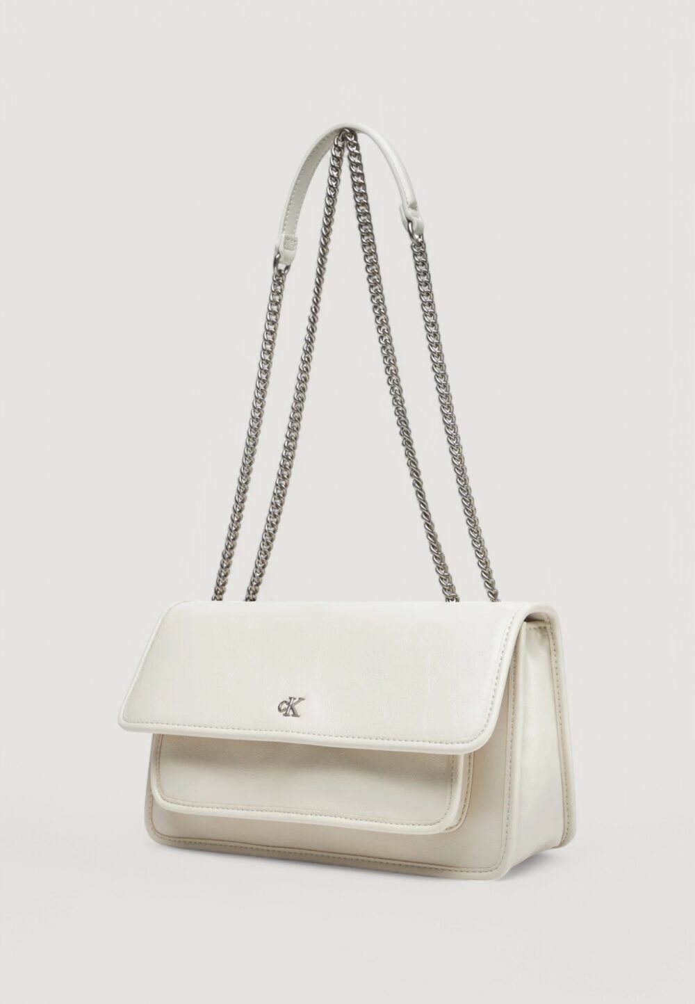 Borsa Calvin Klein Jeans chain ew flap conv chain Panna - Foto 3