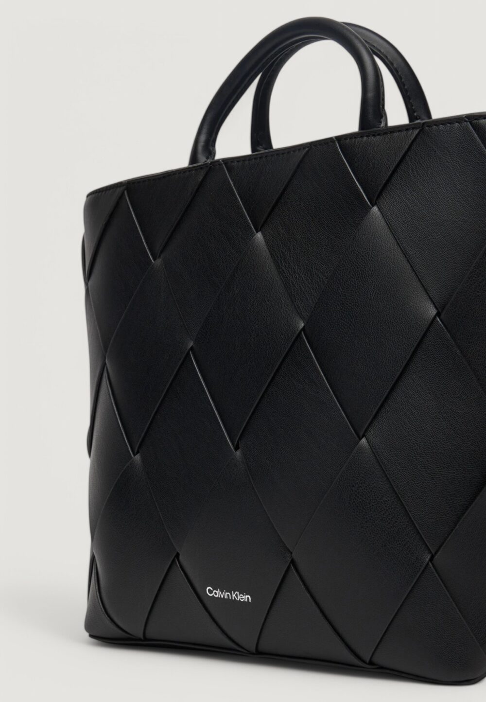 Borsa Calvin Klein ck woven medium tote Nero - Foto 2