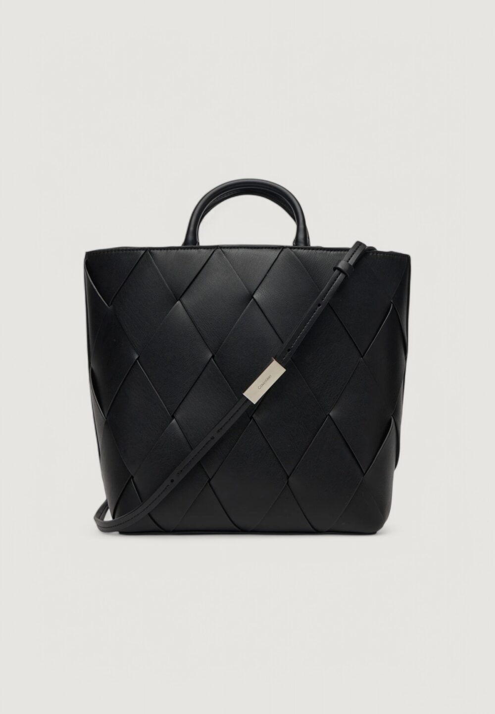 Borsa Calvin Klein ck woven medium tote Nero - Foto 4