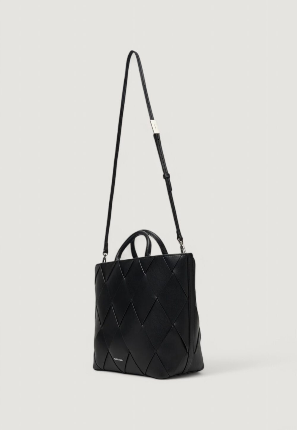 Borsa Calvin Klein ck woven medium tote Nero - Foto 3