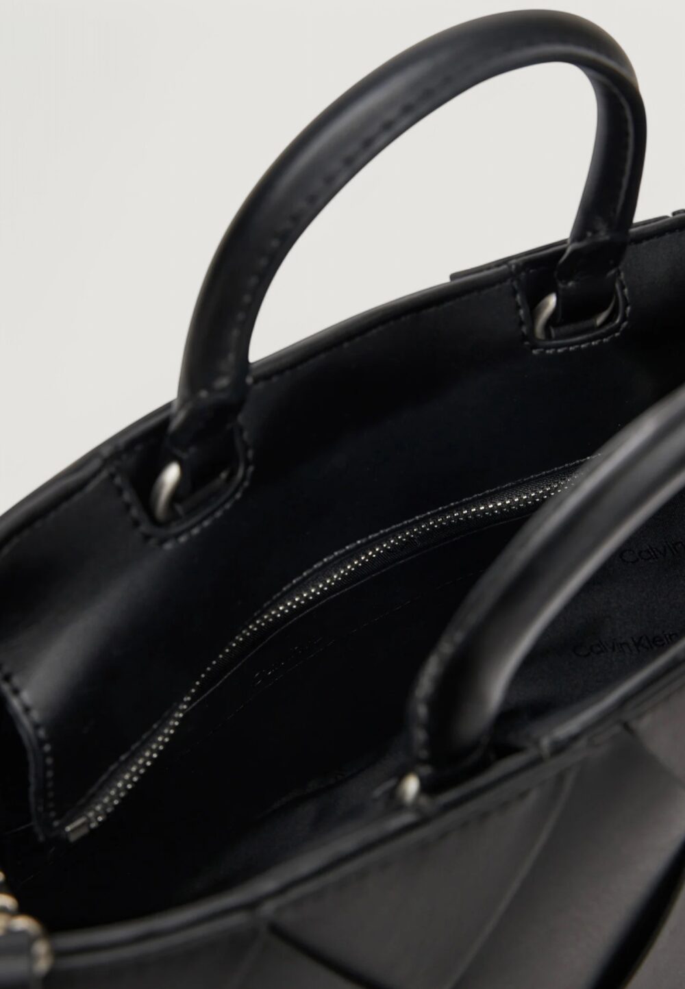 Borsa Calvin Klein ck woven medium tote Nero - Foto 5