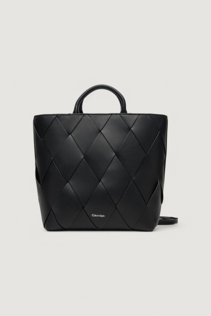 Borsa Calvin Klein ck woven medium tote Nero