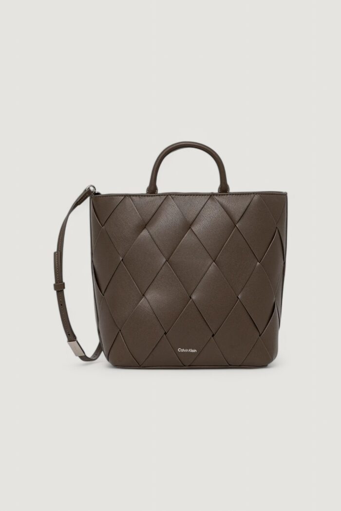 Borsa Calvin Klein ck woven medium tote Terra – Fango