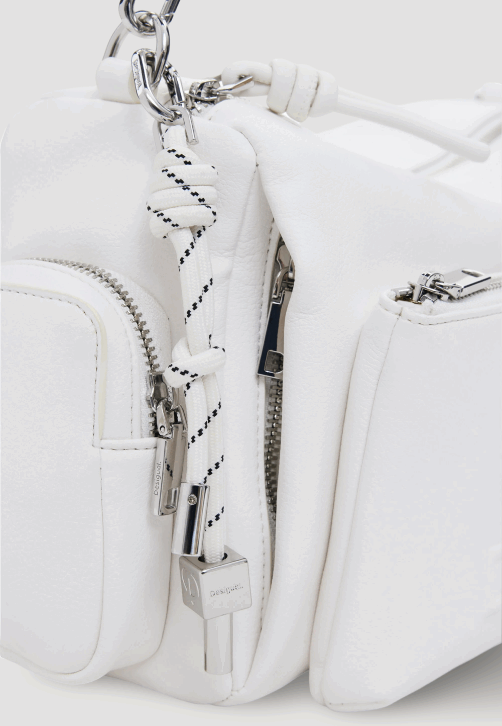 Borsa Desigual bag_half habana ecru Bianco - Foto 2